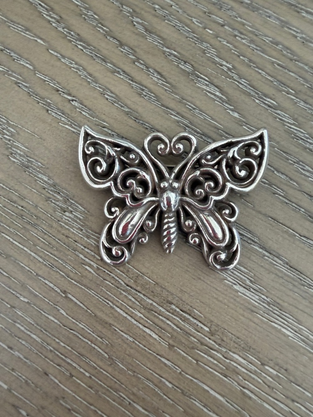 Brighton Silver Filigree Butterfly Pin/brooch/pendant